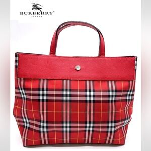 BURBERRY London Nova Check Top Handle Bag